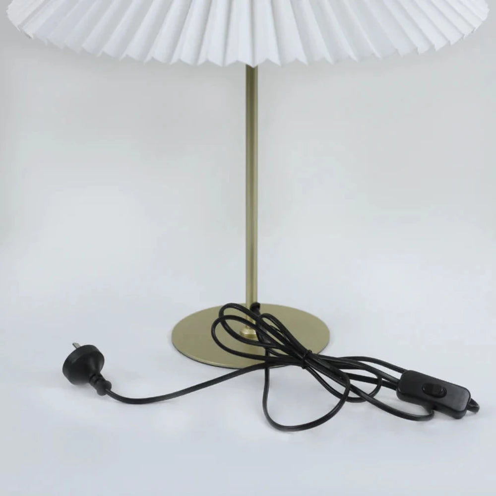 Peck Pleated Table Lamp White Metal