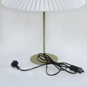 Peck Pleated Table Lamp White Metal