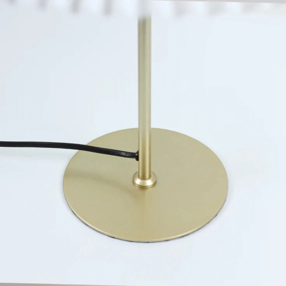 Peck Pleated Table Lamp White Metal