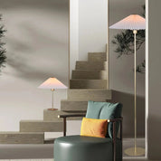 Peck Pleated Floor Lamp White Metal