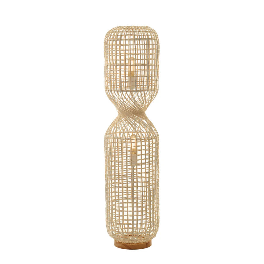 Twirla Large Floor Lamp White & Natural