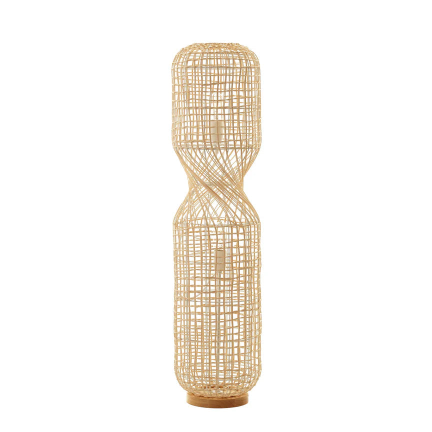 Twirla Large Floor Lamp White & Natural