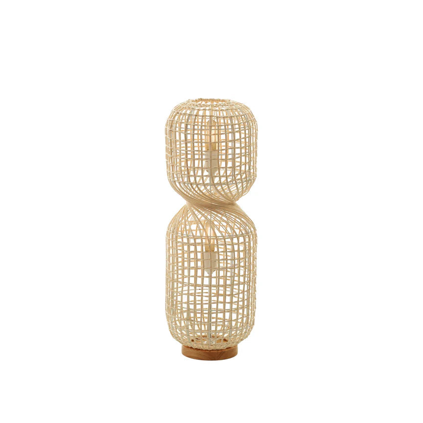 Twirla Small Floor Lamp White & Natural