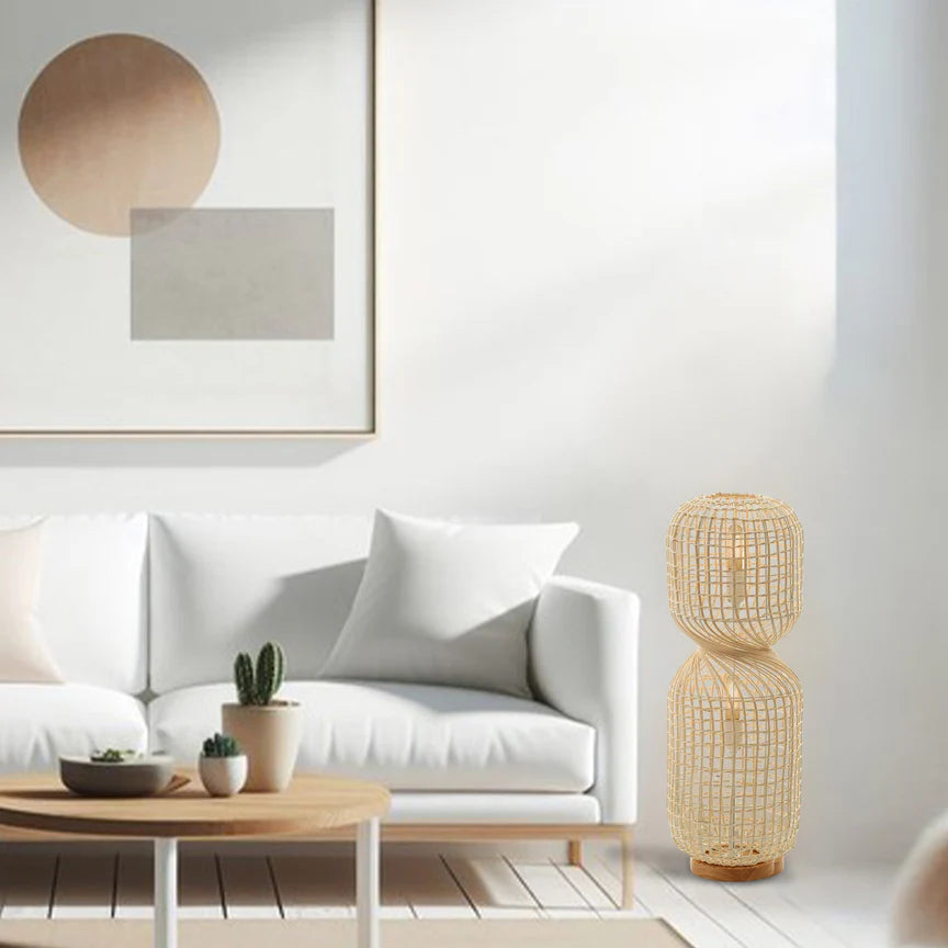 Twirla Small Floor Lamp White & Natural