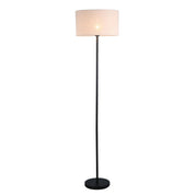Linea Floor Lamp Matt Black & Linen