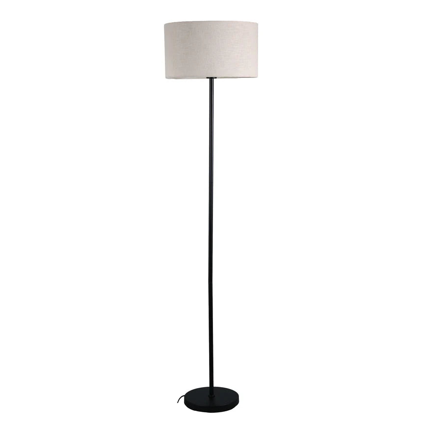 Linea Floor Lamp Matt Black & Linen
