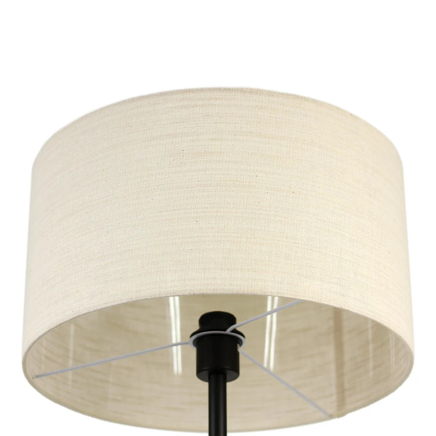 Linea Floor Lamp Matt Black & Linen