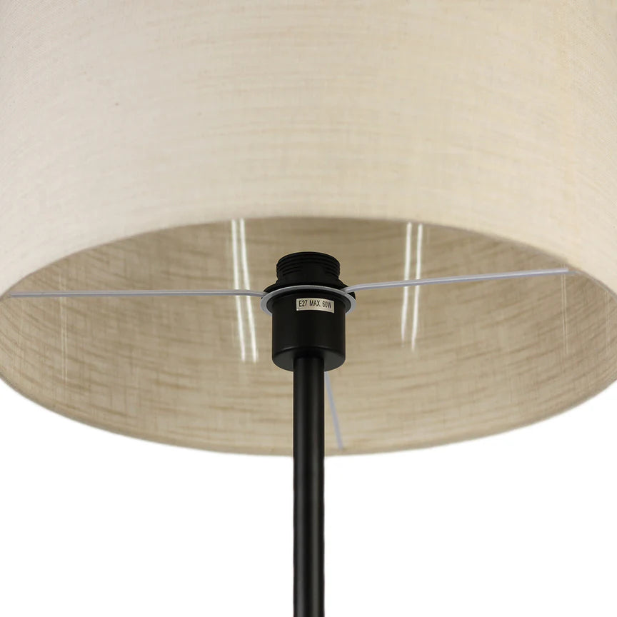 Linea Floor Lamp Matt Black & Linen