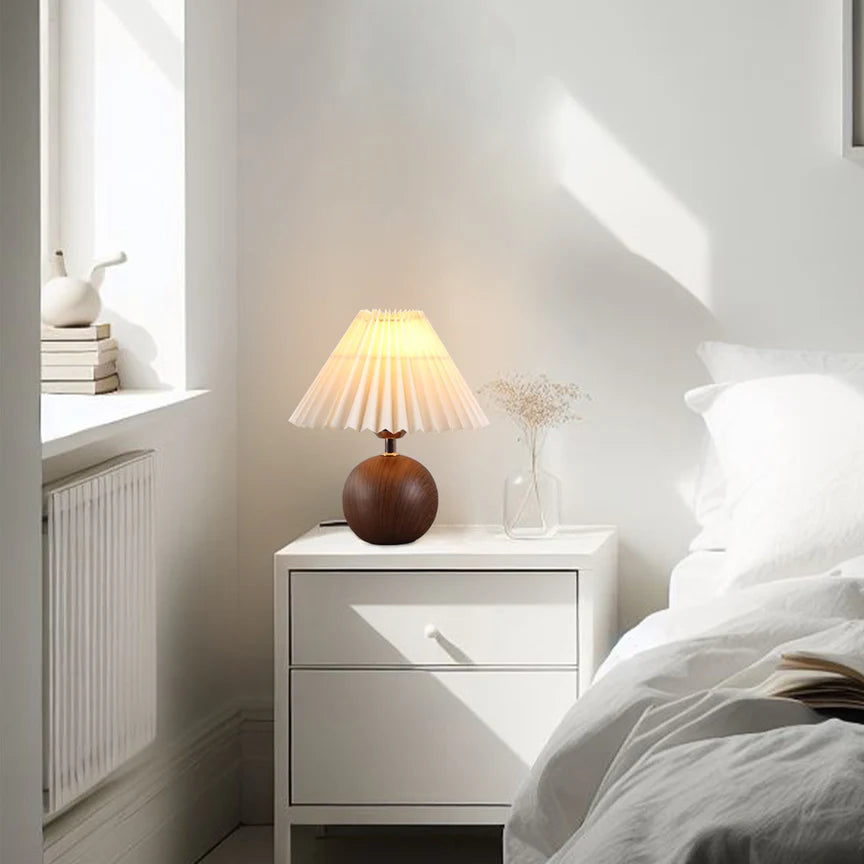 Orbelle Table Lamp Walnut & Beige