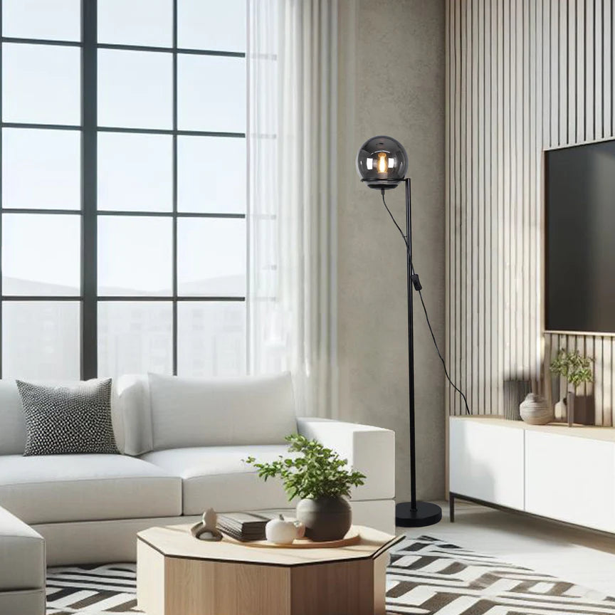 Sphera Floor Lamp Black & Smoky