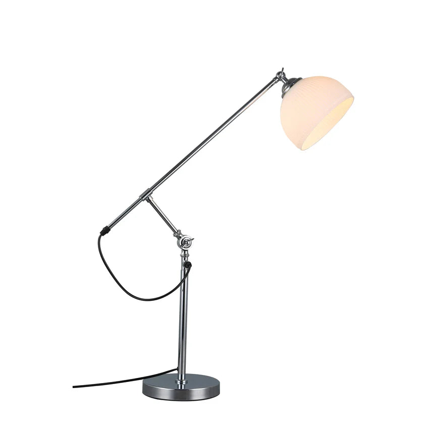 Noemi Table Lamp Matt Chrome & Opal