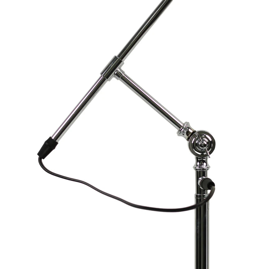Noemi Floor Lamp Matt Chrome & Opal