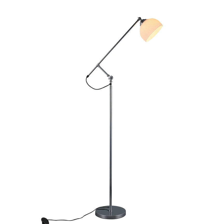Noemi Floor Lamp Matt Chrome & Opal
