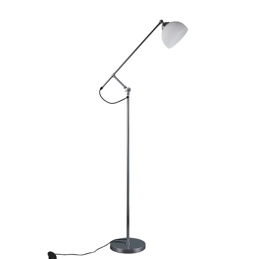 Noemi Floor Lamp Matt Chrome & Opal