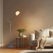 Noemi Floor Lamp Matt Chrome & Opal