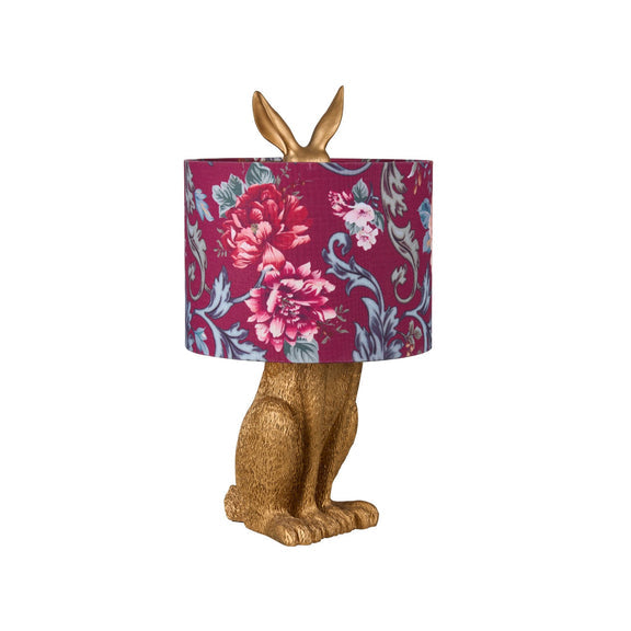 Thistle Rabbit Sitting Table Lamp Red & Gold