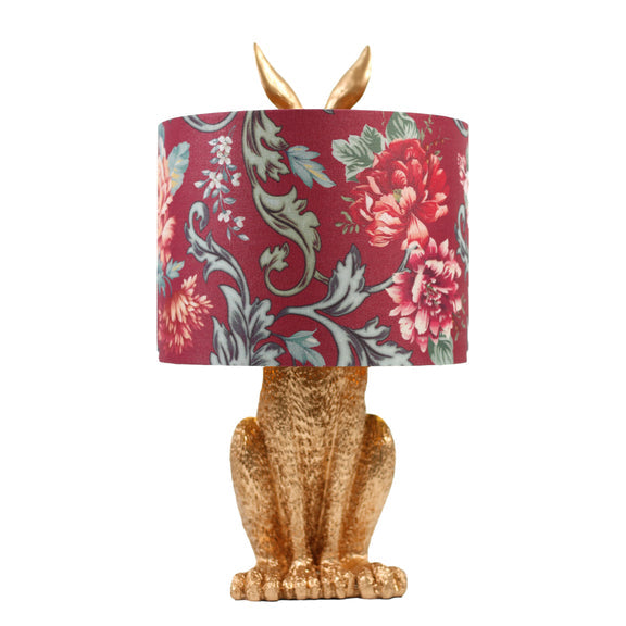 Thistle Rabbit Sitting Table Lamp Red & Gold