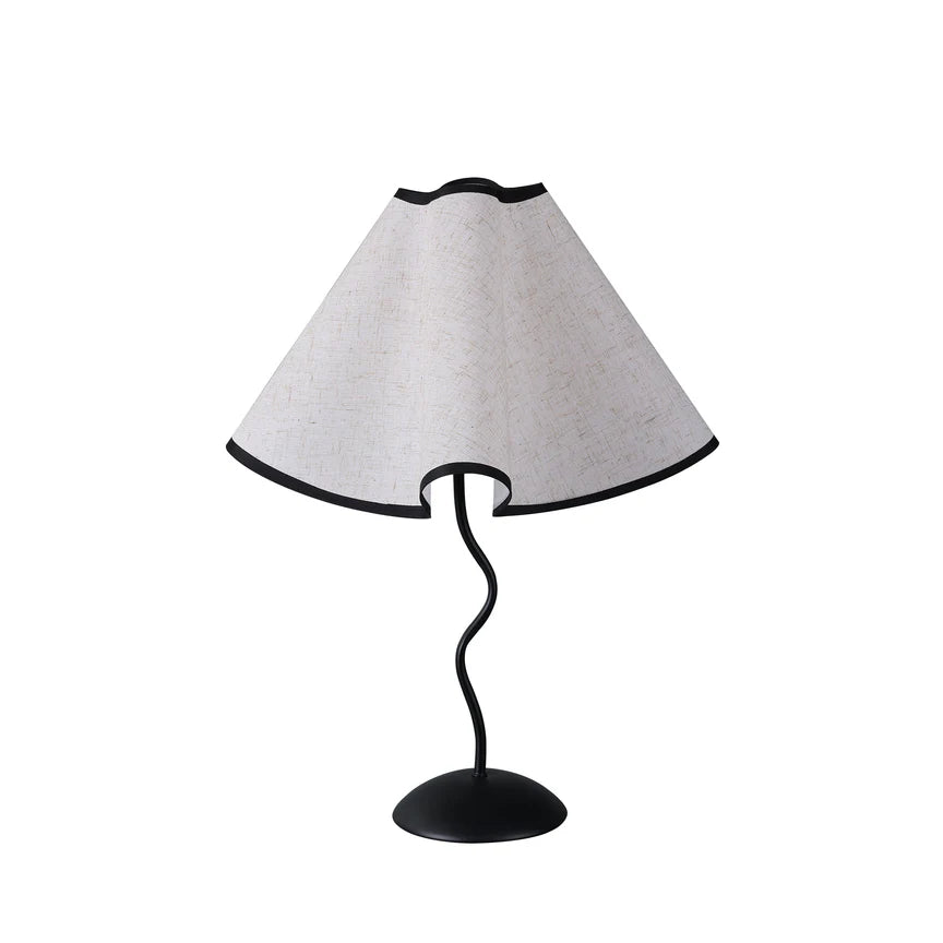 Wyatt Table Lamp Matt Black & Linen