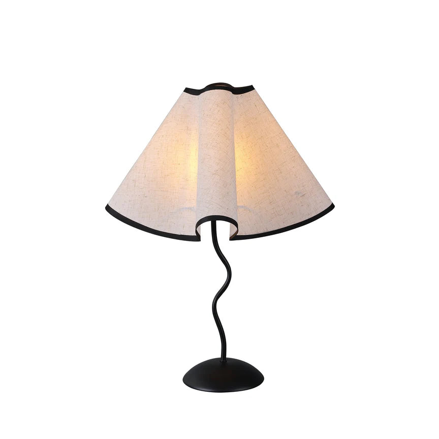 Wyatt Table Lamp Matt Black & Linen