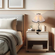 Wyatt Table Lamp Matt Black & Linen