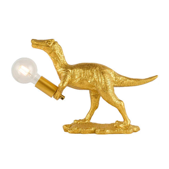Velociraptor Grip Resin Table Lamp Gold