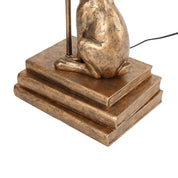 Rabbit Regal Table Lamp Antique Copper & Ivory
