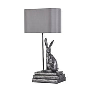 Rabbit Regal Table Lamp Antique Pewter & Ivory