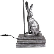 Rabbit Regal Table Lamp Antique Pewter & Ivory