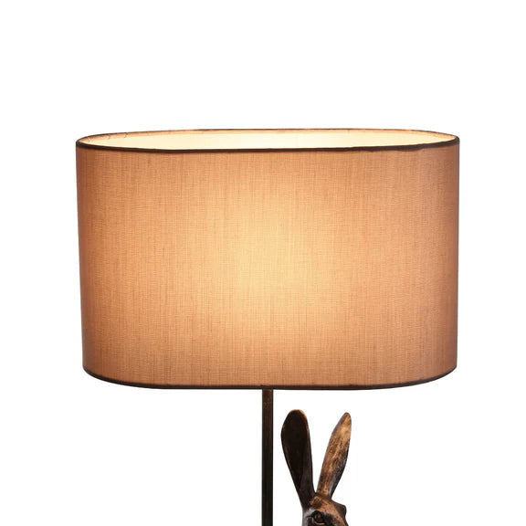 Rabbit Regal Table Lamp Antique Pewter & Ivory