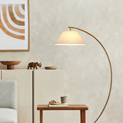 Remi Floor Lamp Brass & White