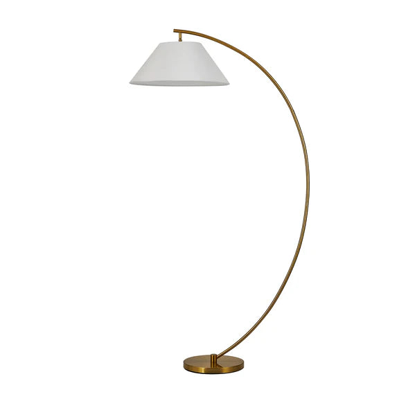 Remi Floor Lamp Brass & White