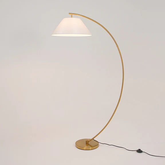 Remi Floor Lamp Brass & White
