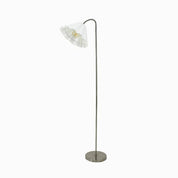 Eleanor Floor Lamp Satin Nickel & White