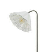 Eleanor Floor Lamp Satin Nickel & White