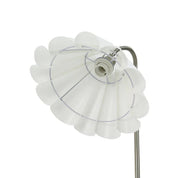 Eleanor Floor Lamp Satin Nickel & White