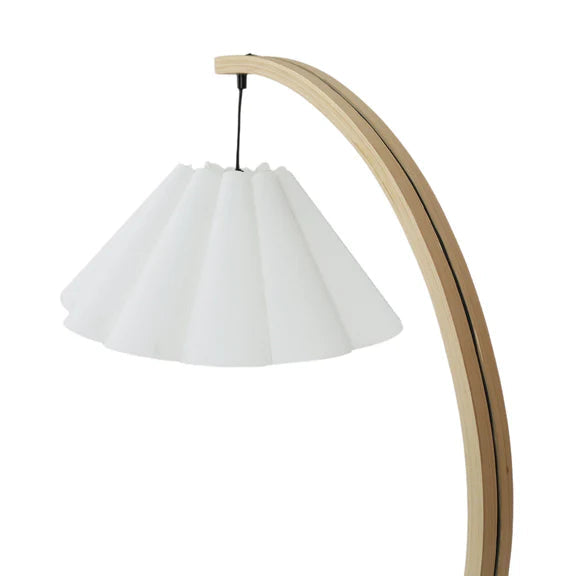 Esther Floor Lamp Matt Black & Wood