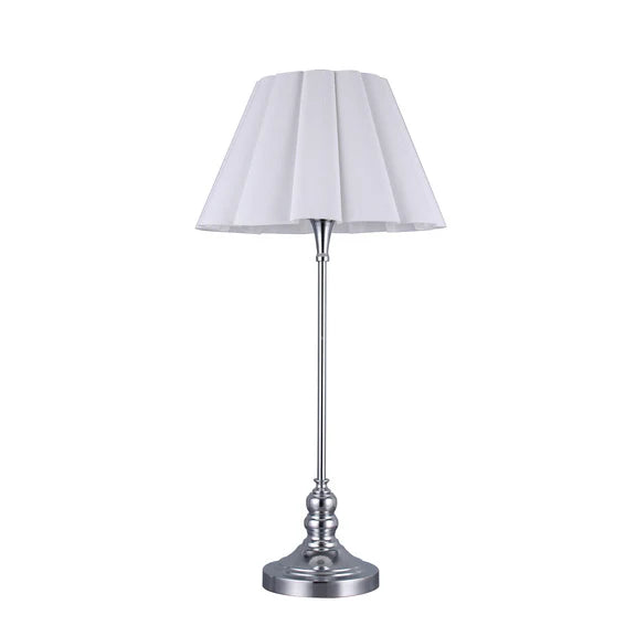 Giselle Table Lamp Chrome & White