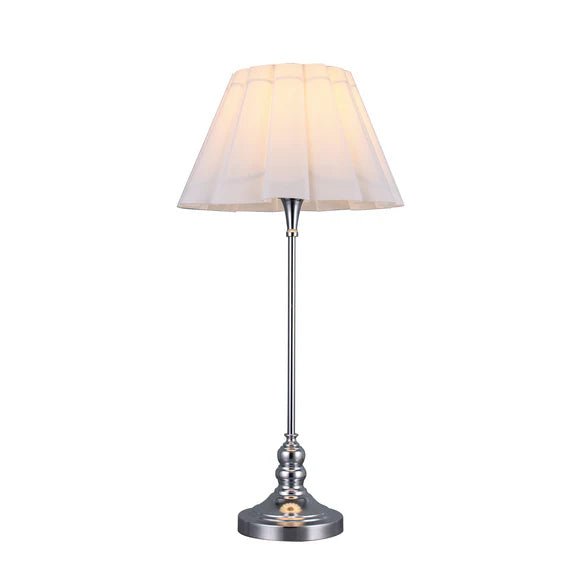 Giselle Table Lamp Chrome & White
