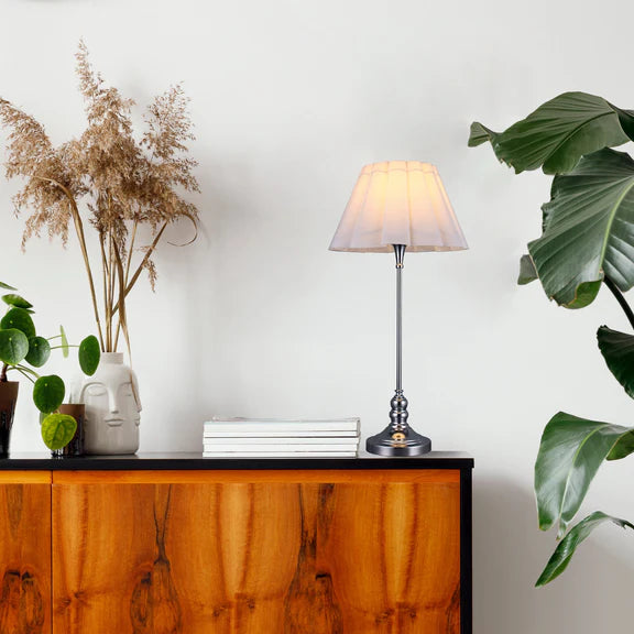 Giselle Table Lamp Chrome & White