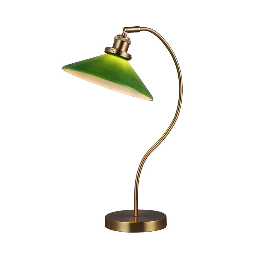 Gemma Table Lamp Green & Brass