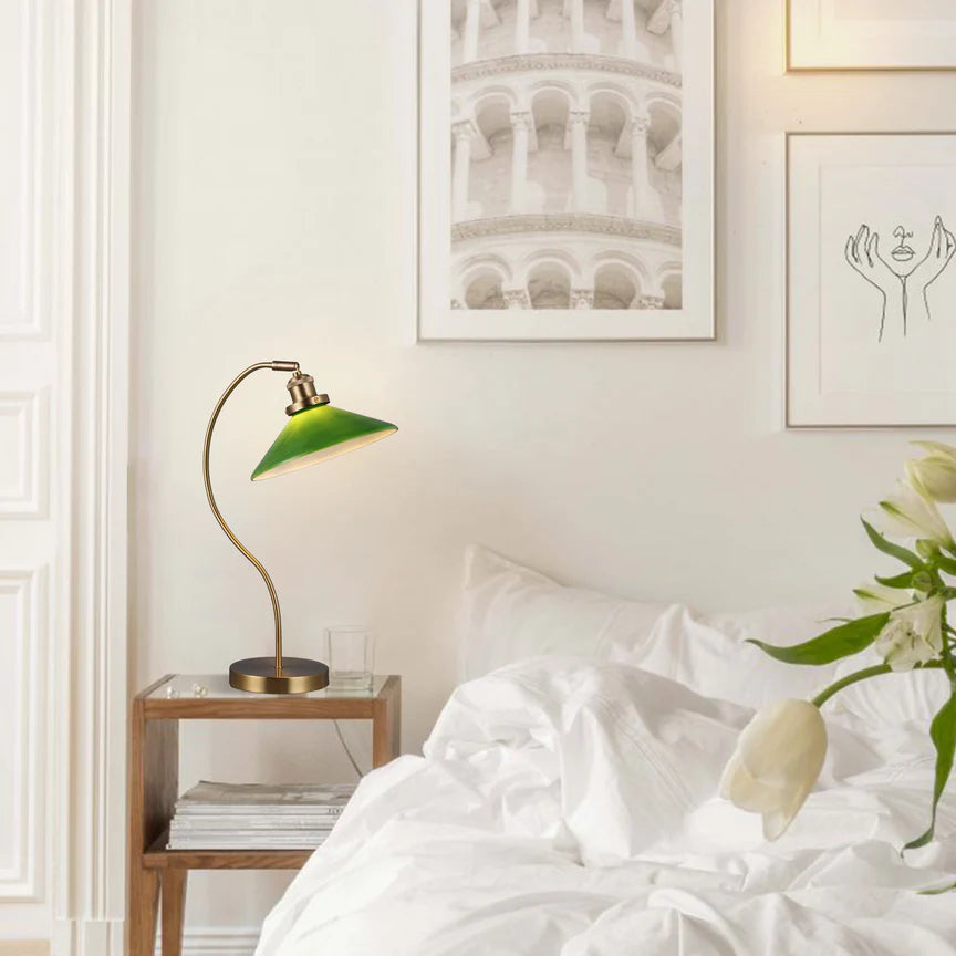 Gemma Table Lamp Green & Brass