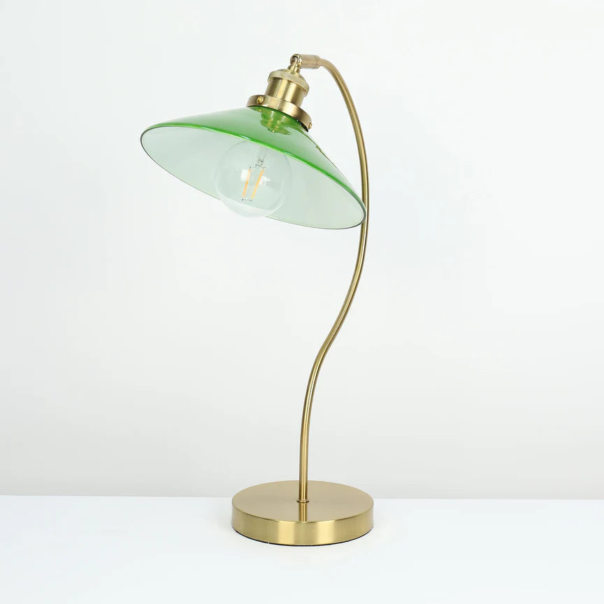 Gemma Table Lamp Green & Brass