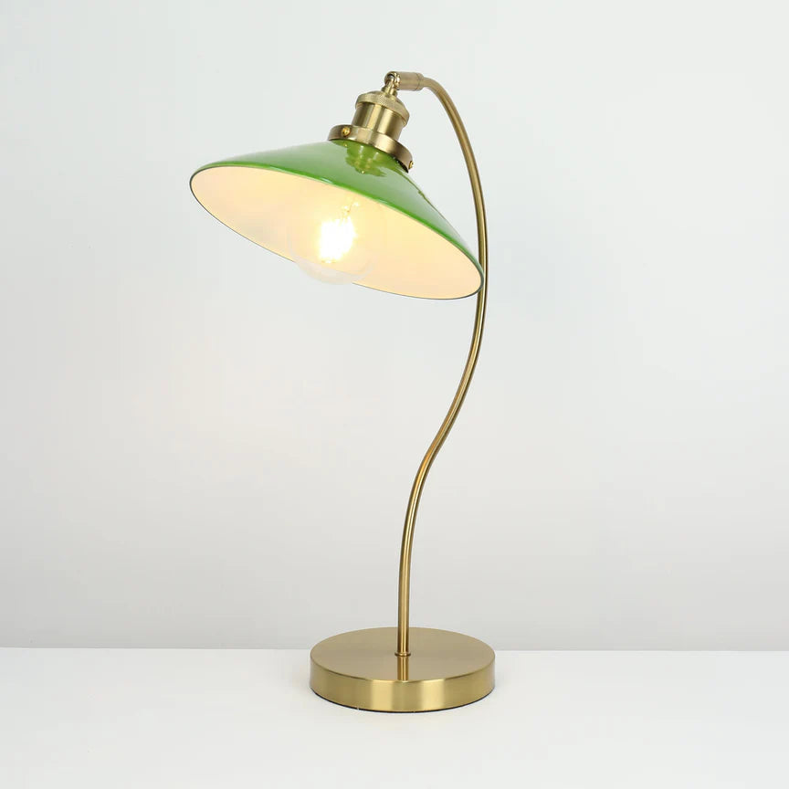 Gemma Table Lamp Green & Brass