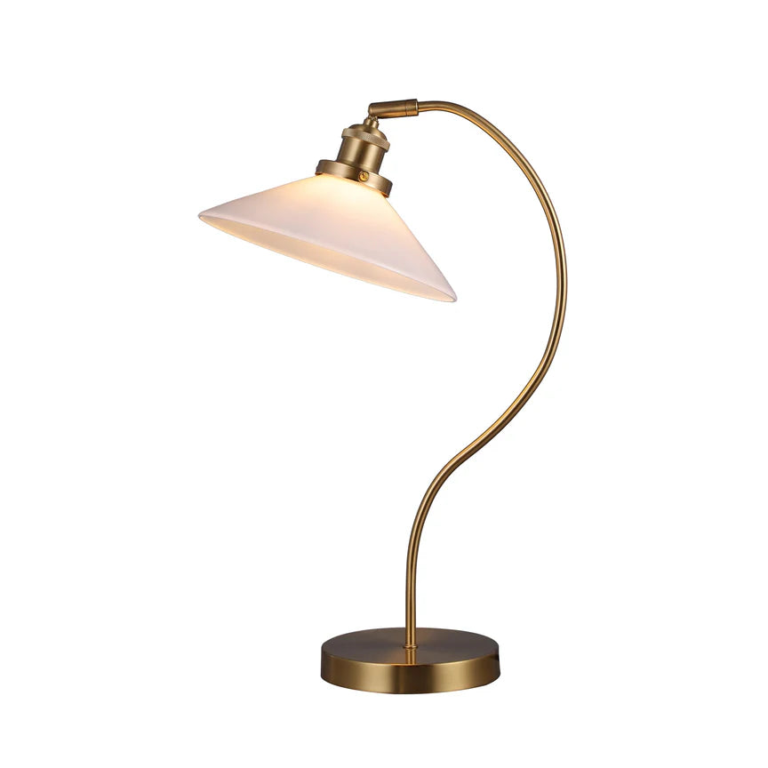 Gemma Table Lamp White & Brass