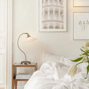 Gemma Table Lamp White & Brass