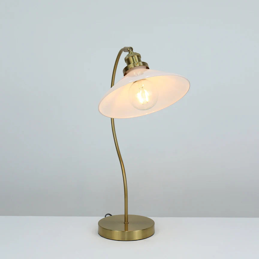 Gemma Table Lamp White & Brass
