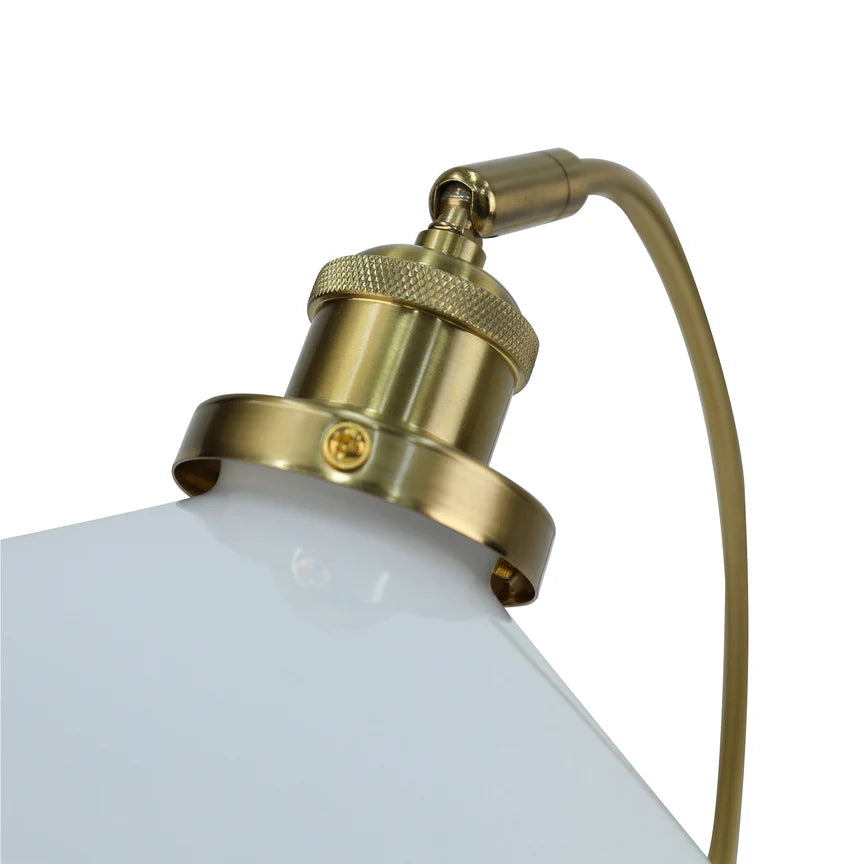 Gemma Table Lamp White & Brass