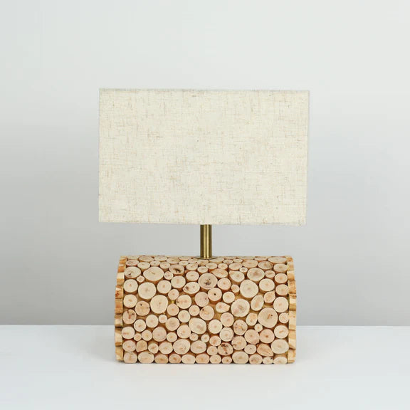 Pippa Table Lamp Timber & Linen