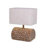 Pippa Table Lamp Timber & Linen