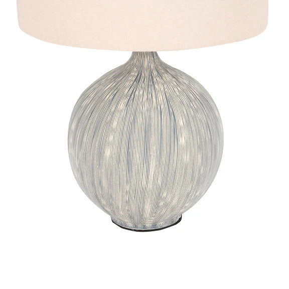 Zaya Table Lamp Blue & Linen